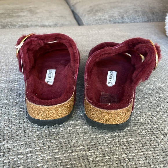 NWT BIRKENSTOCK BIG BUCKLE Leather Arizona Fur Sandals! - Picture 7 of 12